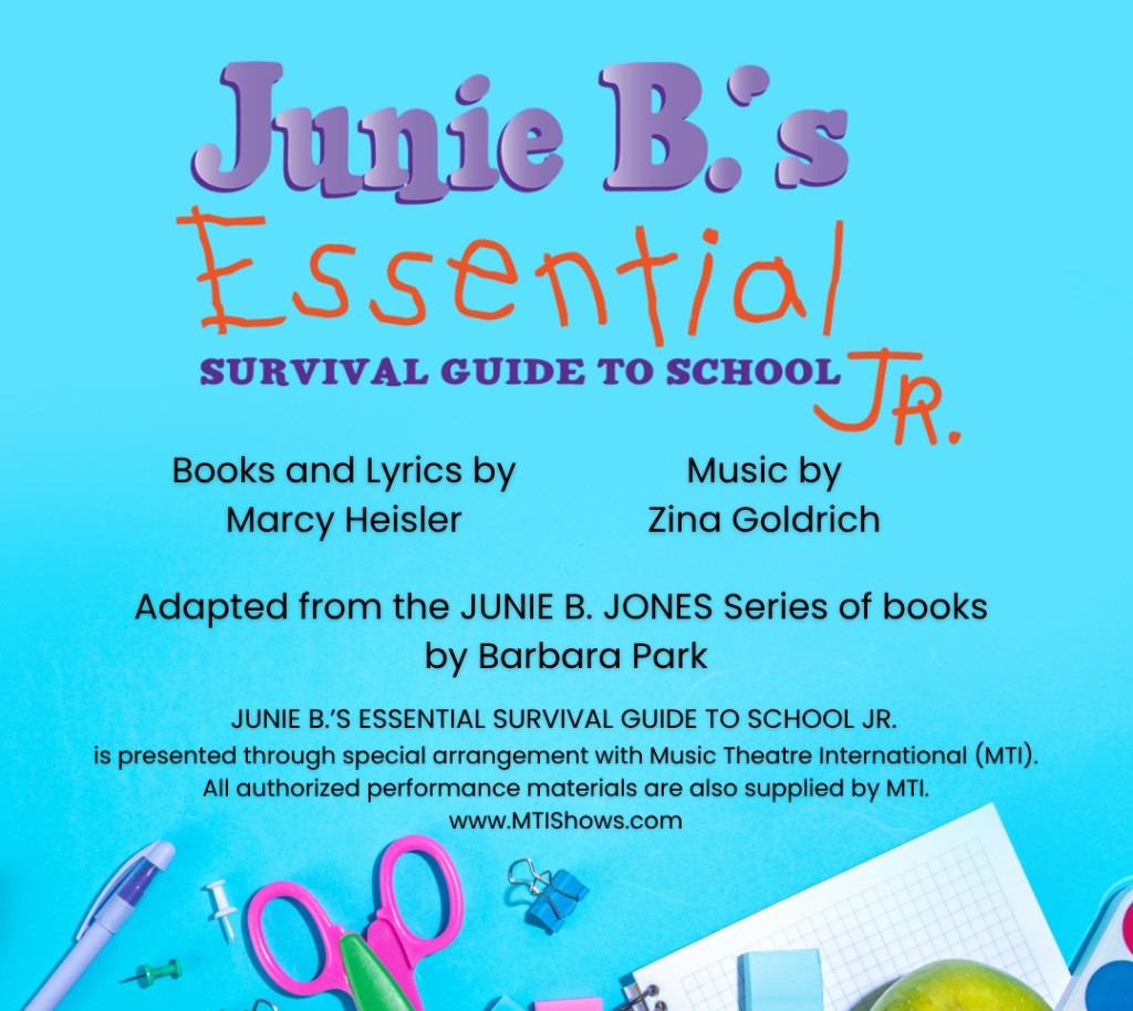 Junie B.'s Essential Survival Guide to School JR — official logo with licensing credit