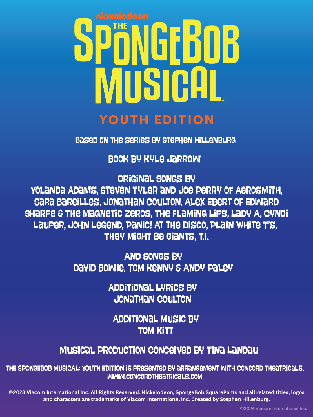 The SpongeBob Musical: Youth Edition — official logo with licensing credit