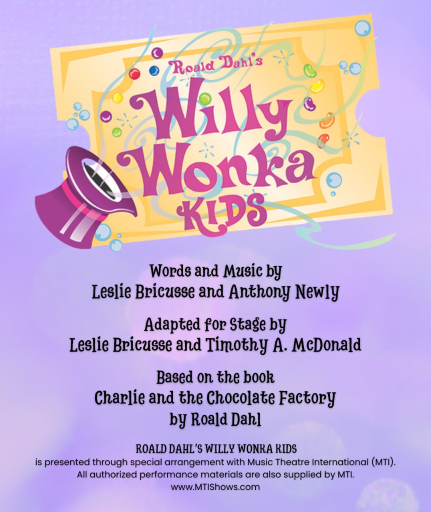Roald Dahl's Willy Wonka KIDS — official logo with licensing credit